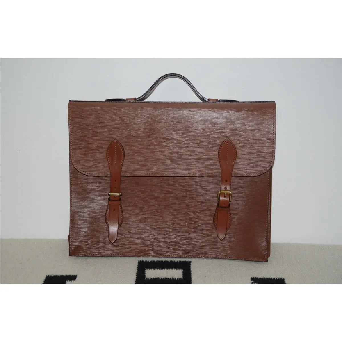 Rrl Hand Made in England Bridle Leather Executive Briefcase Bag by Ralph Lauren