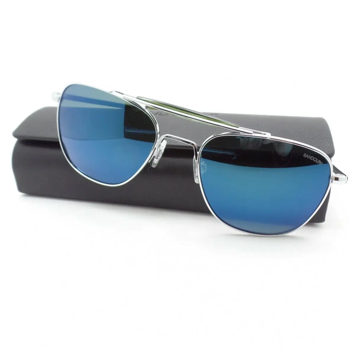 Aviator II Bright Chrome Skytec Cobalt Polarized 55mm AT006 Usa by Randolph