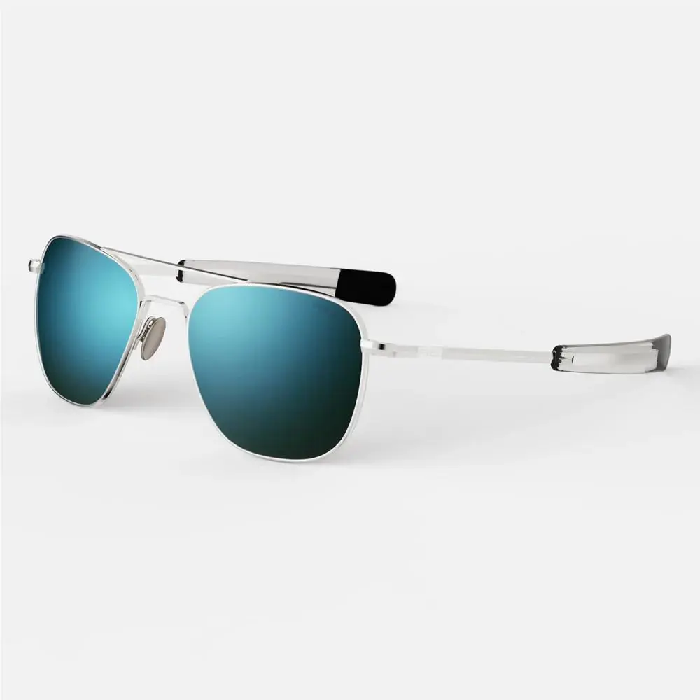 Randolph Aviator 55MM 23K White Gold Cobalt - AF265 Polarized