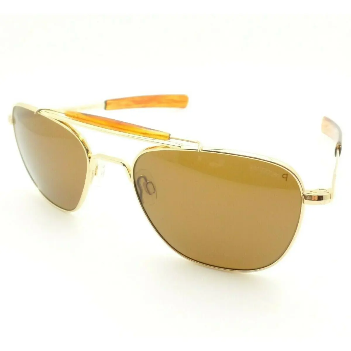 Aviator II 23k Gold American Tan Polarized 55mm Bayonet Usa AT001 by Randolph