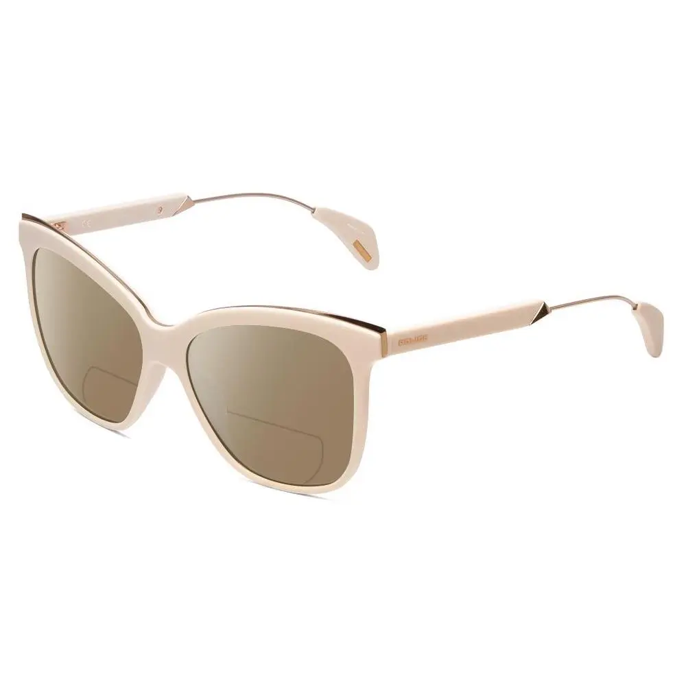 SPL621 Affair-2 Cateye Polarized Bi-focal Sunglasses in Ivory White 56 mm Brown by Police