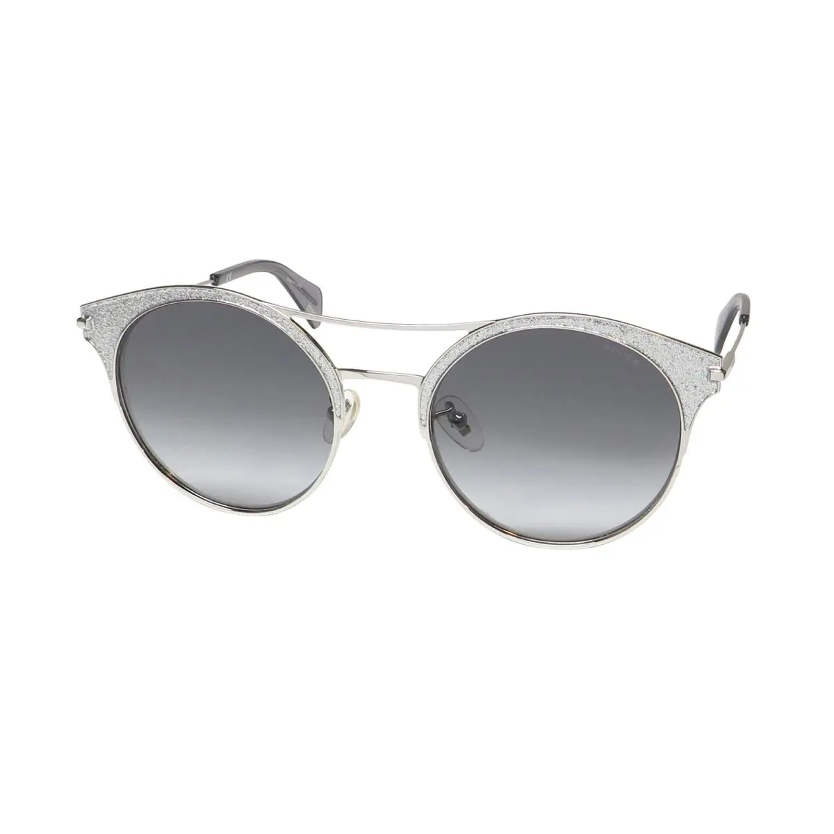 SPL500V Sunglasses Round Shape Lenses Glamorous Design Italian Brand Hot Silver / Glitter by Police