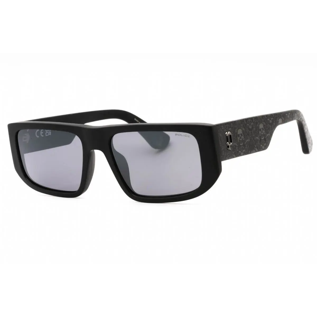 SPLL13 703X Sunglasses Matte Black Frame Silver Mirror Lenses 55mm by Police