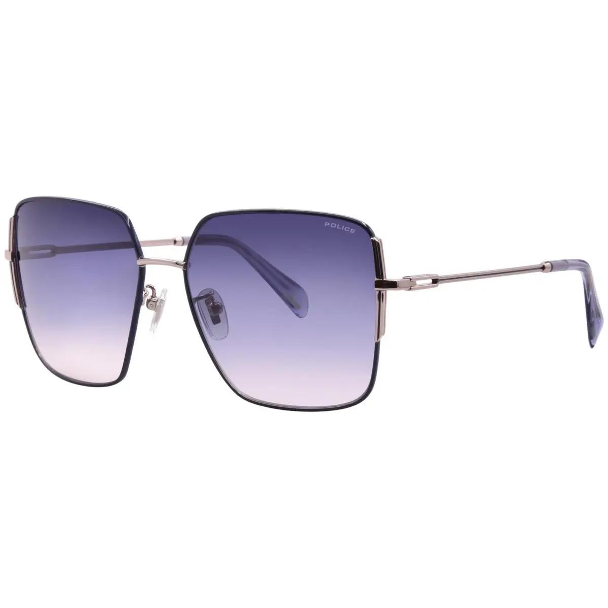Police SPLF34 0E59 Sunglasses Women`s Gold/blue Square Shape 57mm