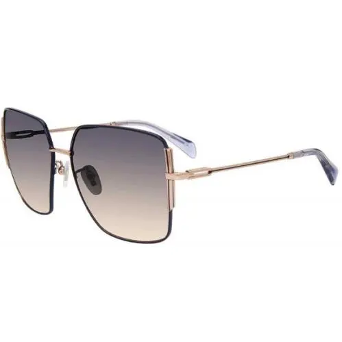 Police SPLF34 0E59 Sunglasses Women`s Gold/blue Square Shape 57mm