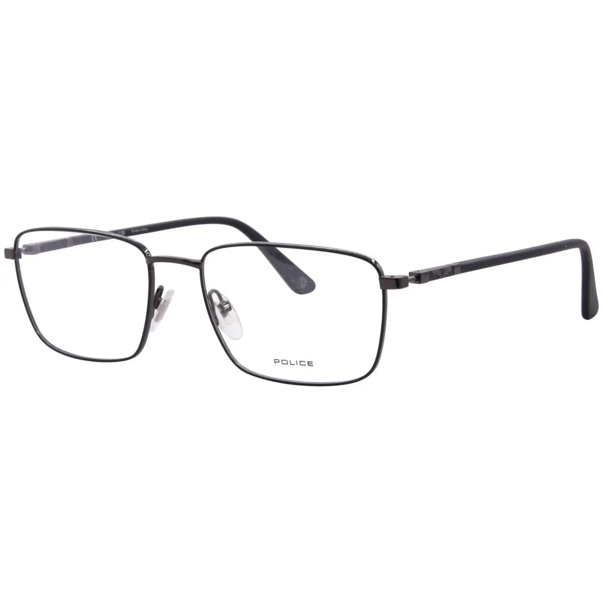 Police VPLE97 0K56 Eyeglasses Frame Men`s Black Full Rim Rectangle Shape 56mm