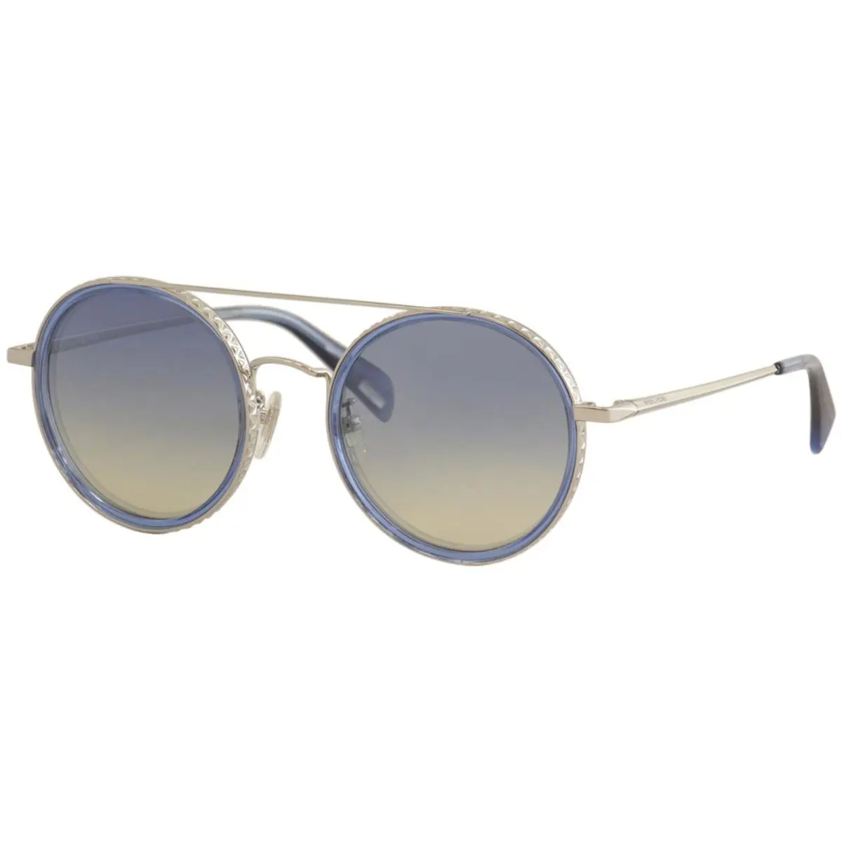 Women`s Flare-1 SPL830 SPL/830 579G Silver/blue Round Sunglasses 51mm by Police