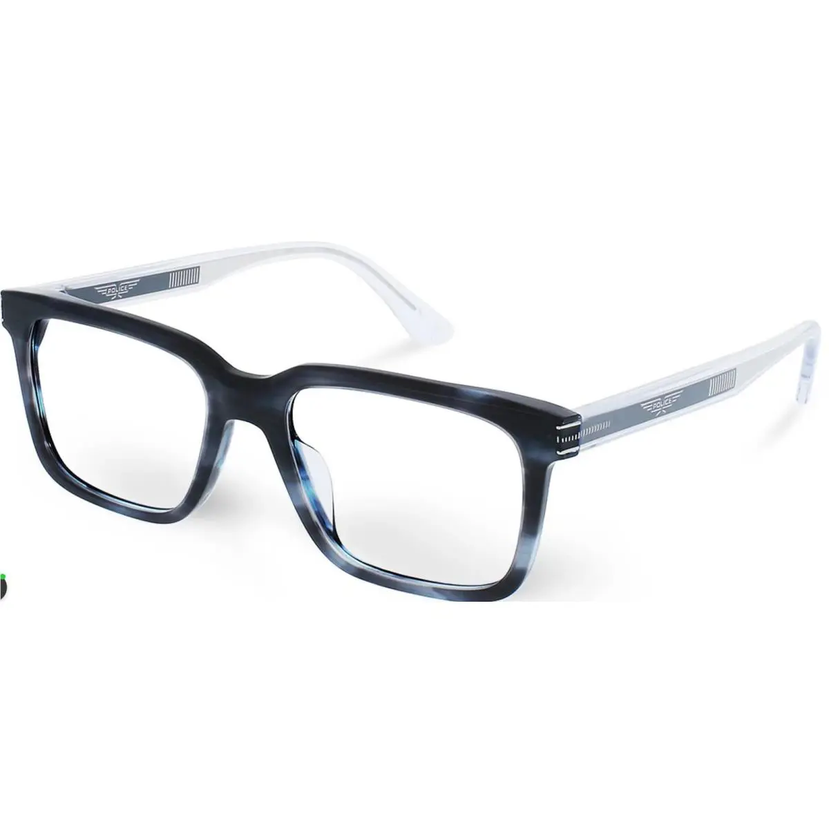 Police VPLF03 09Y1 Grey Blue Striped Eyeglasses 53/18/145
