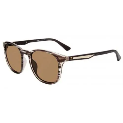 Police SPLF18E 6BZP Sunglasses Men`s Grey/havana Round Shape 53mm