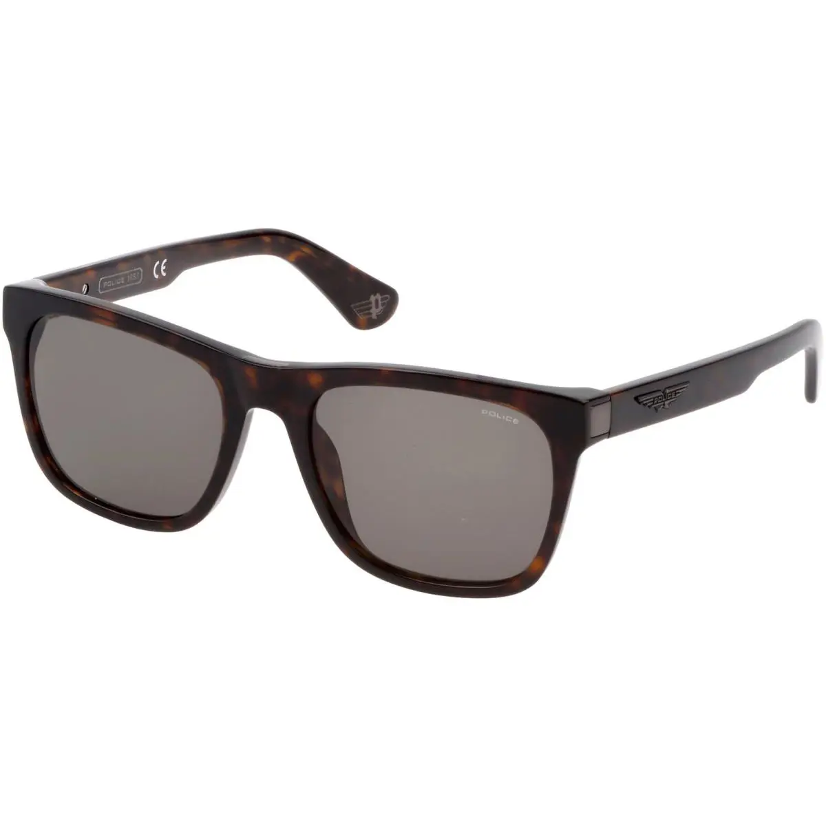Police Origins Bullet 1 Glossy Dark Havana Men`s Square Sunglasses SPLE37N560722