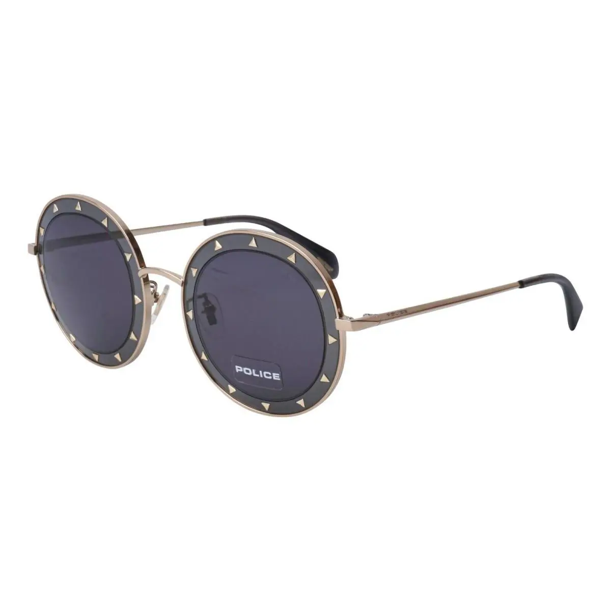 Police Sunglasses Alias Round 2 SPL836T 8FFF Gold / Grey 48MM