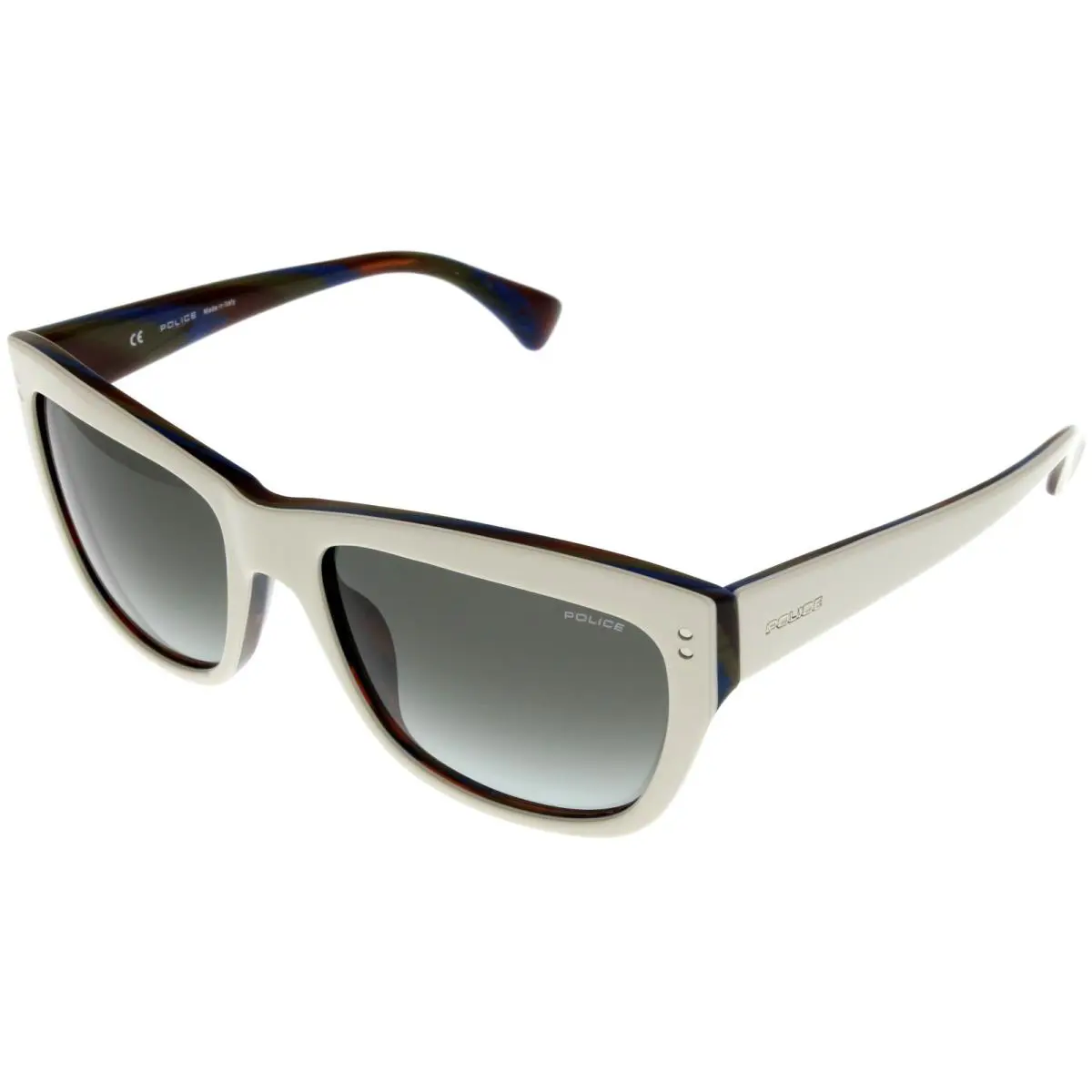 Police Sunglasses Women White Gradient Grey Rectangular S1728 06LS