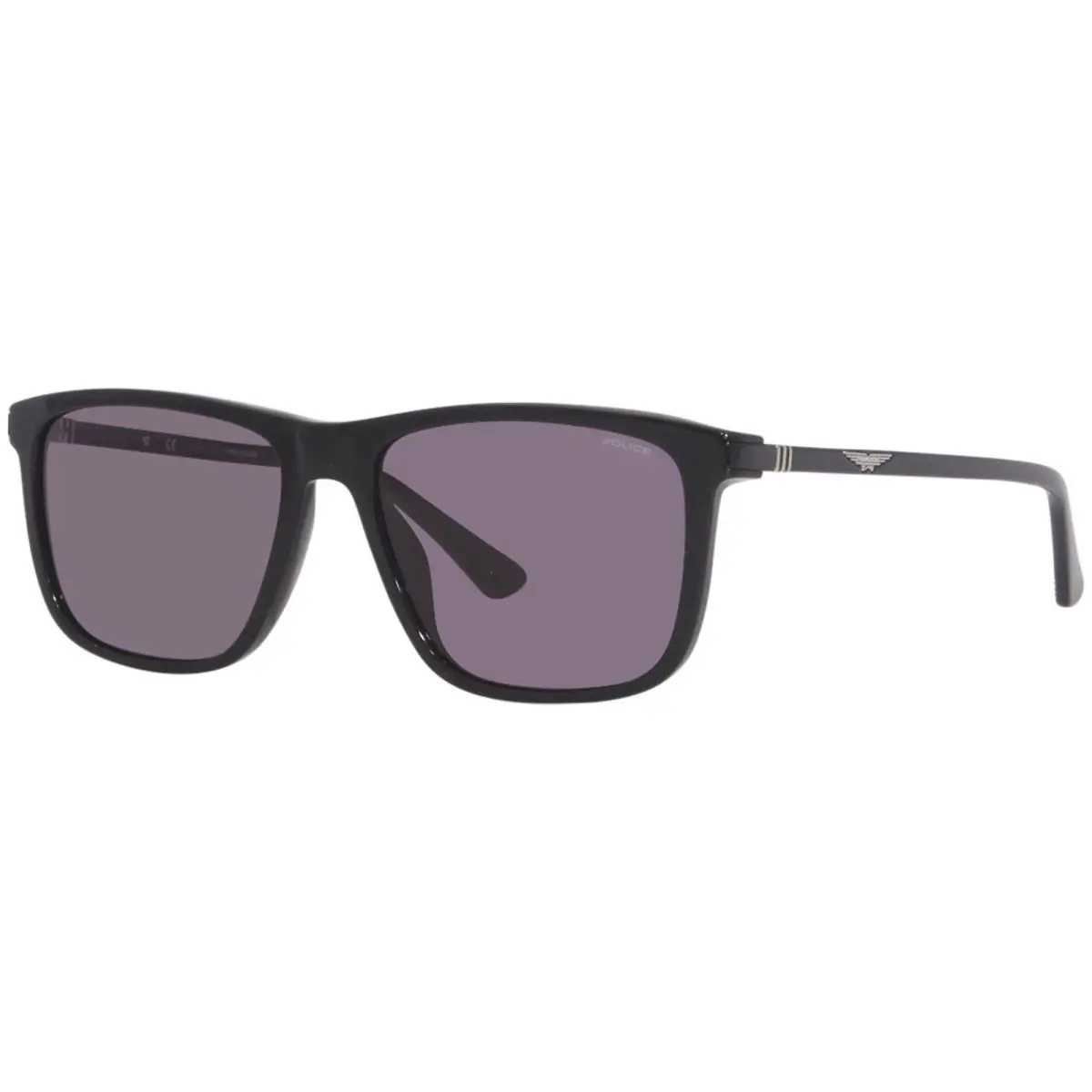 Police Origins-47 SPLE05M 700 Sunglasses Men`s Black/grey Rectangular 57mm - Frame: Black, Lens: Gray