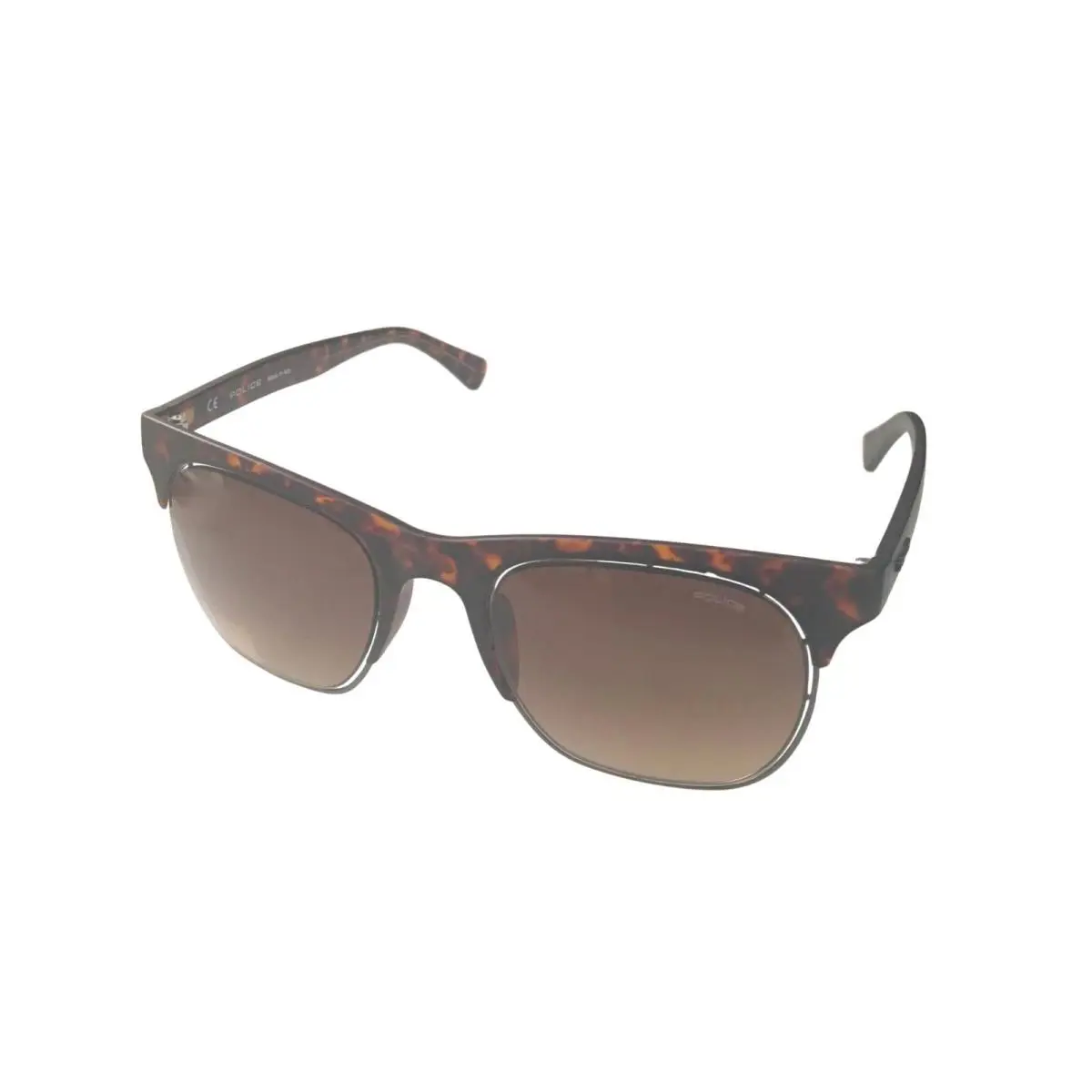 Police Mens Sunglass Dark Havana Soft Square Plastic SPL160M 738