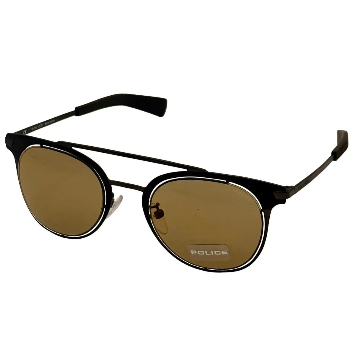 Police Mens Sunglass Matt Gunmetal Soft Square Metal SPL158M R07G