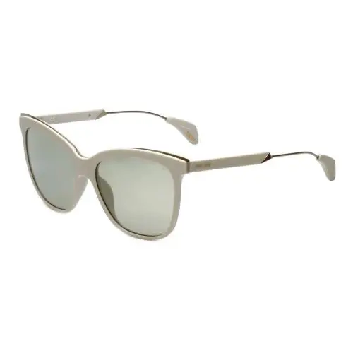 Police Women`s Cat Eye Designer Sunglasses Affair in White Ivory Smoke Grey 56mm