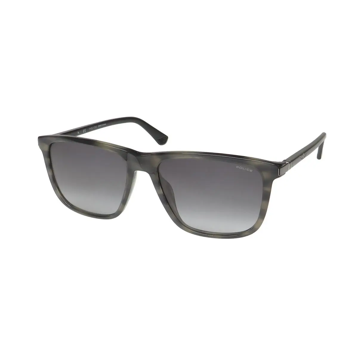 Police SPLE05 Sunglasses Square Gray Mens Plastic 6K3F 57-17-145 Full-rim