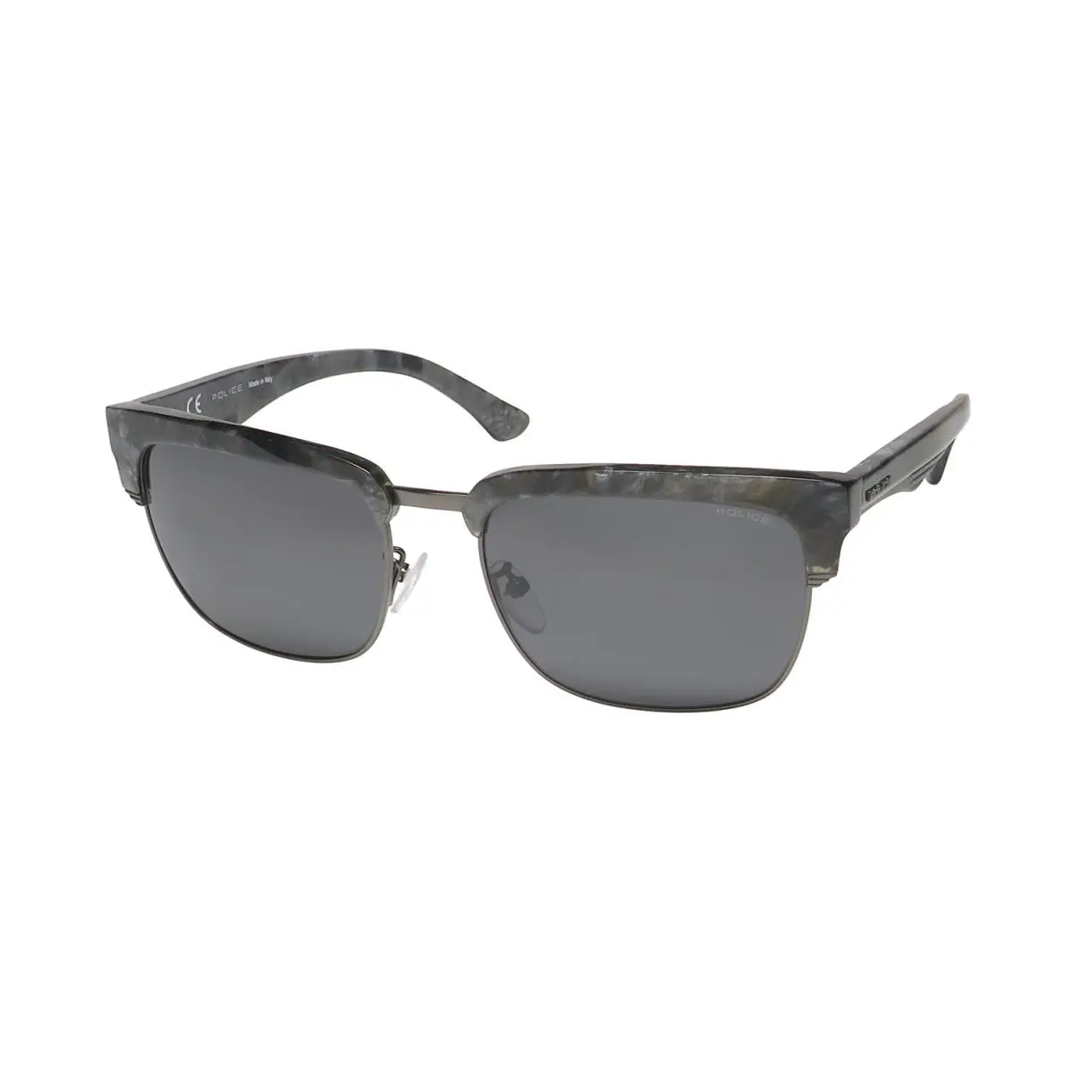 Police SPL354 Sunglasses 55-18-140 Browline Metal Plastic Italy Gray J31M