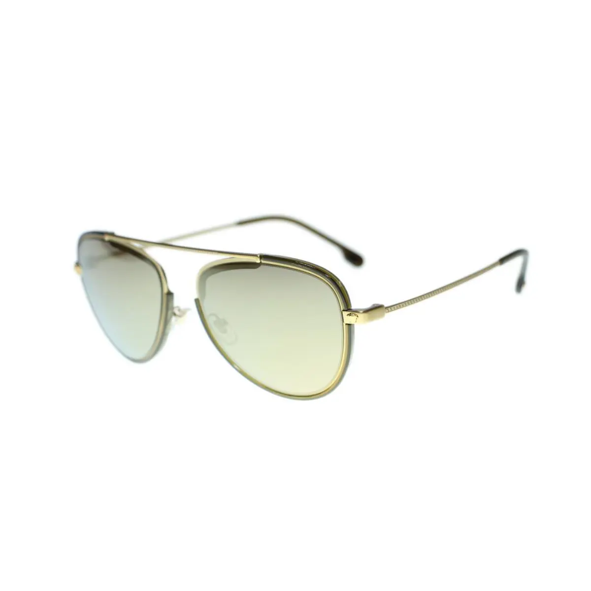 Versace Men Aviator Sunglasses VE2193 Metal Frame 56mm - 14285A Black Gold Lens, Frame: Gold Dark Green, Lens: Light Brown Mirror Gold