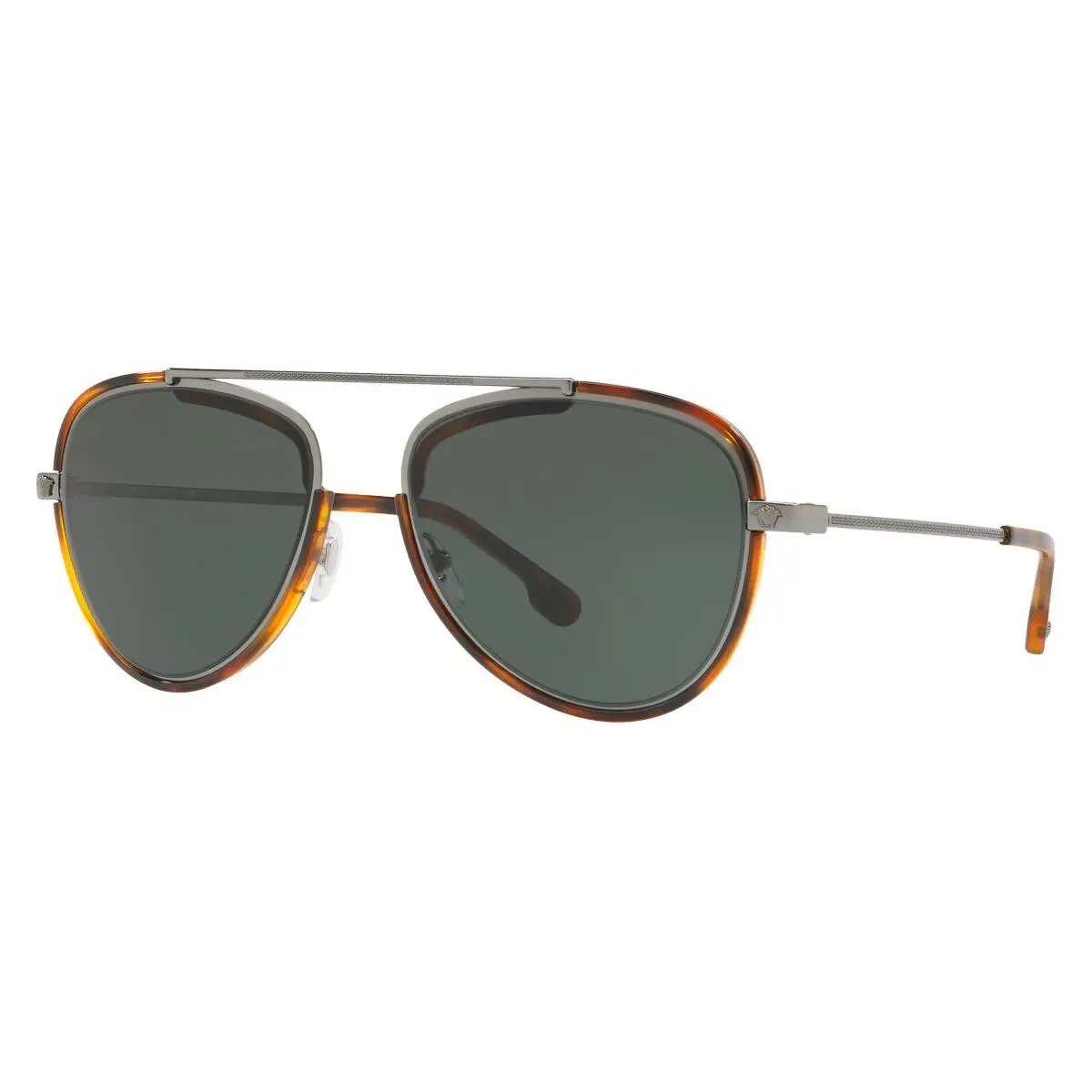 Men Aviator Sunglasses VE2193 Metal Frame 56mm 100171 Brown Green Lens by Versace