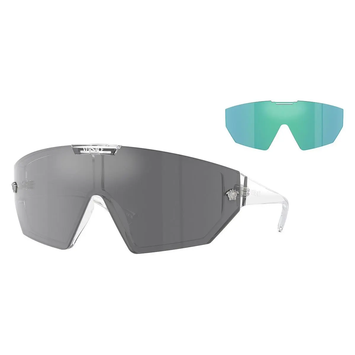 Versace Unisex Sunglasses VE4461 47mm Crystal- Grey Mirror Blue Violet Lens