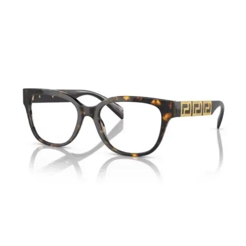 0VE3338 5404 Havana/ Clear Square 54 MM Women`s Eyeglasses by Versace