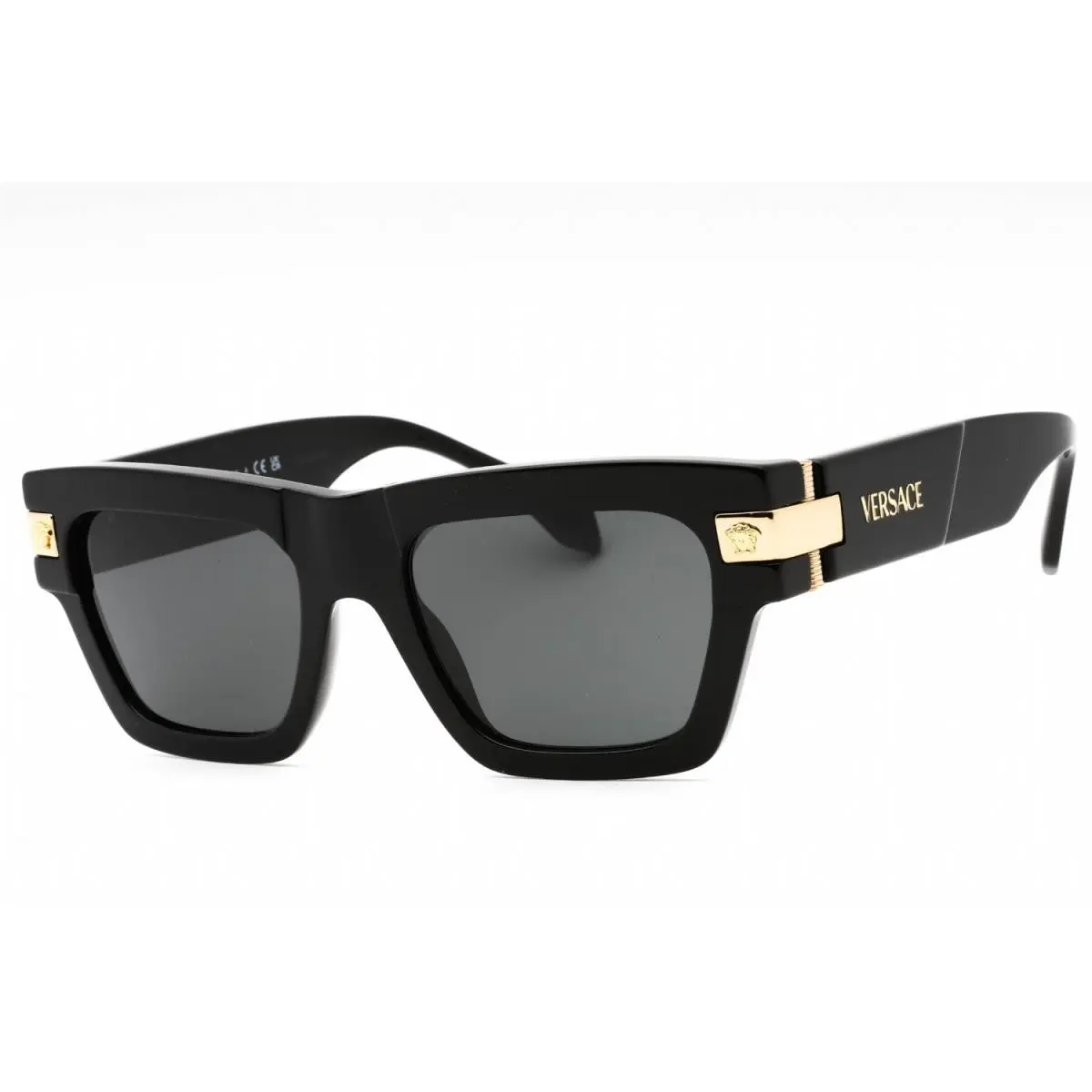 Versace VE4464 GB1/87 Square Shiny Black/gray 55 mm Men`s Sunglasses Frame