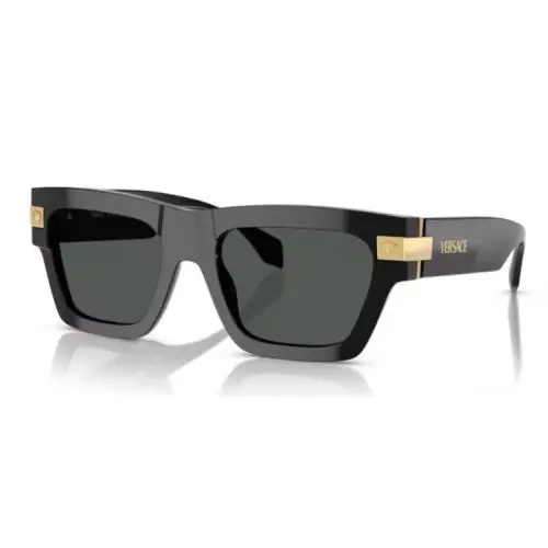Versace VE4464 GB1/87 Black/dark Grey Rectangular 55mm Men`s Sunglasses