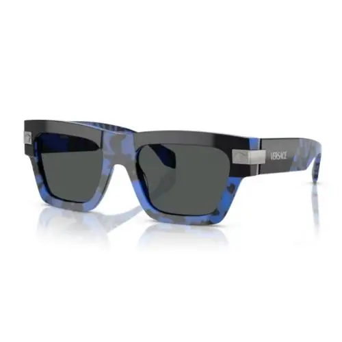 Versace 0VE4464 545887 Havana Blue/dark Grey 55mm Rectangle Men`s Sunglasses