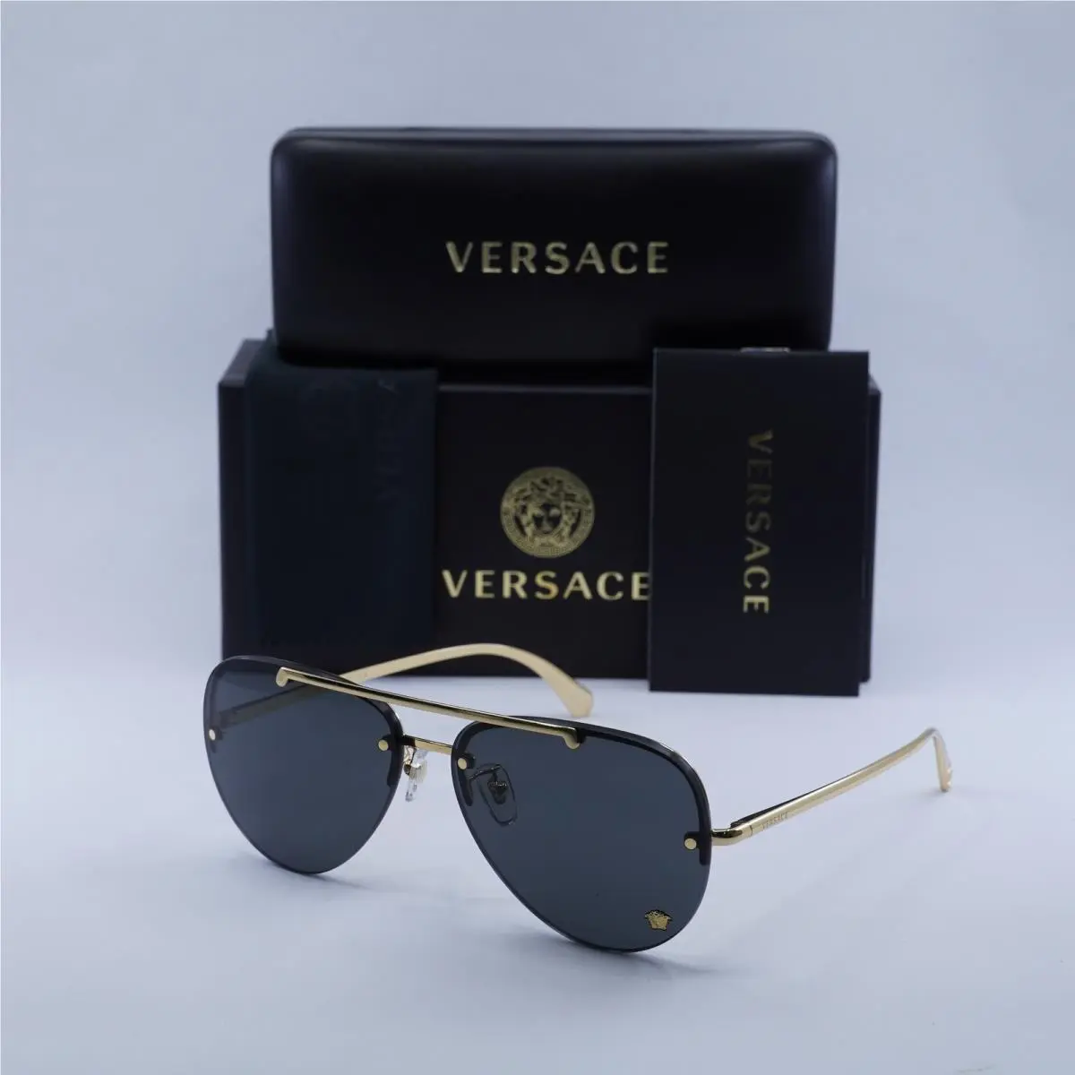Versace VE2231 100287 Gold/dark Grey 60-14-140 Sunglasses