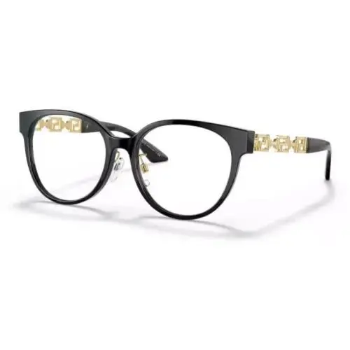 Eyeglasses Optical Frame VE3302D GB1 Black Round Frame / Demo Lens 54mm by Versace