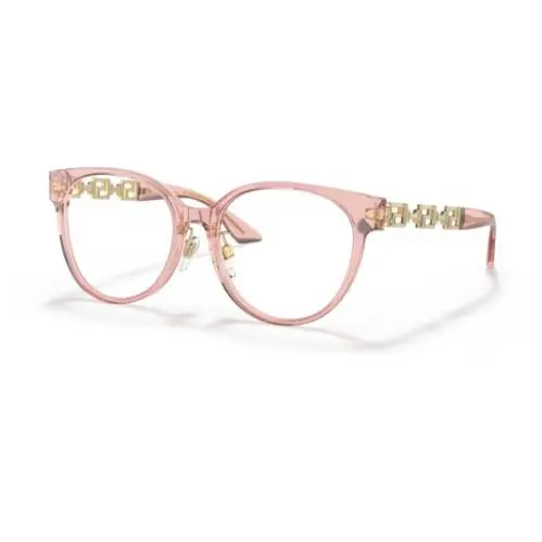 Versace 0VE3302D 5322 Transparent Pink Round Women`s Eyeglasses