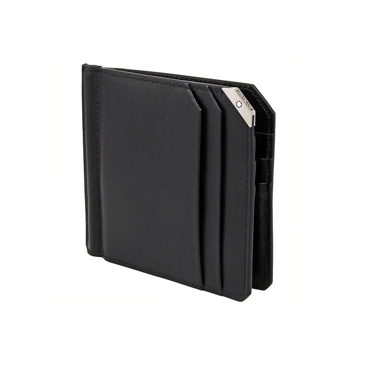 Montblanc Urban Spirit Black Leather Men`s Wallet 6CC with Money Clip 124092