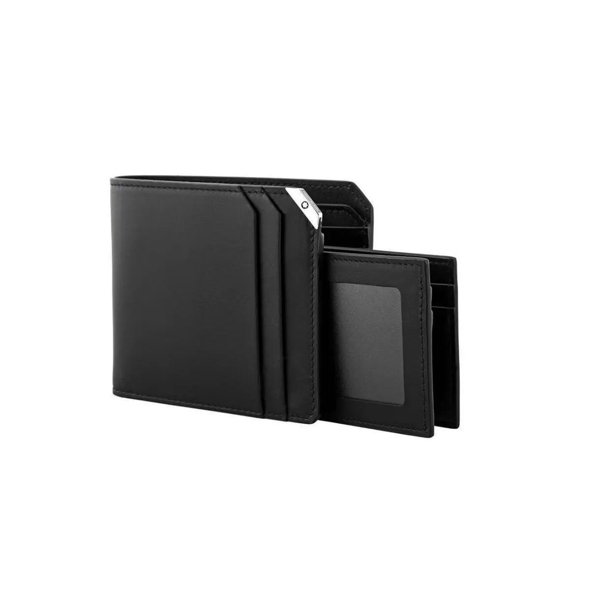 Montblanc Urban Spirit Black Leather Men`s Wallet Removable Holder 8CC 114669
