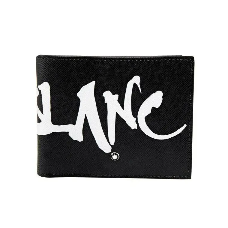 Montblanc 124138 Black Sartorial Wallet 6CC Calligraphy Box Italy