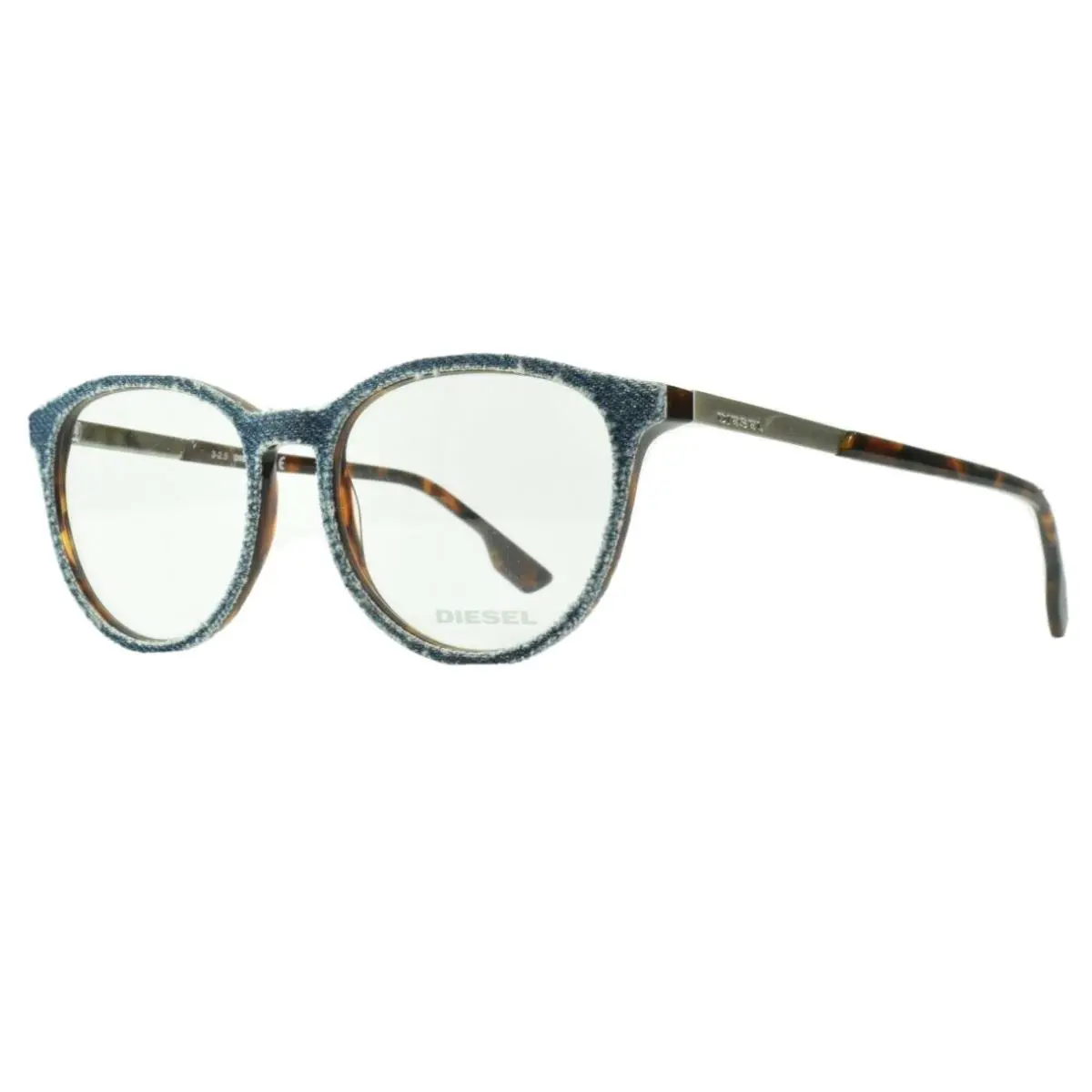 DL5117/V 056 Full Frame Oval Blue Jeans Havana Eyeglasses Unisex by Diesel