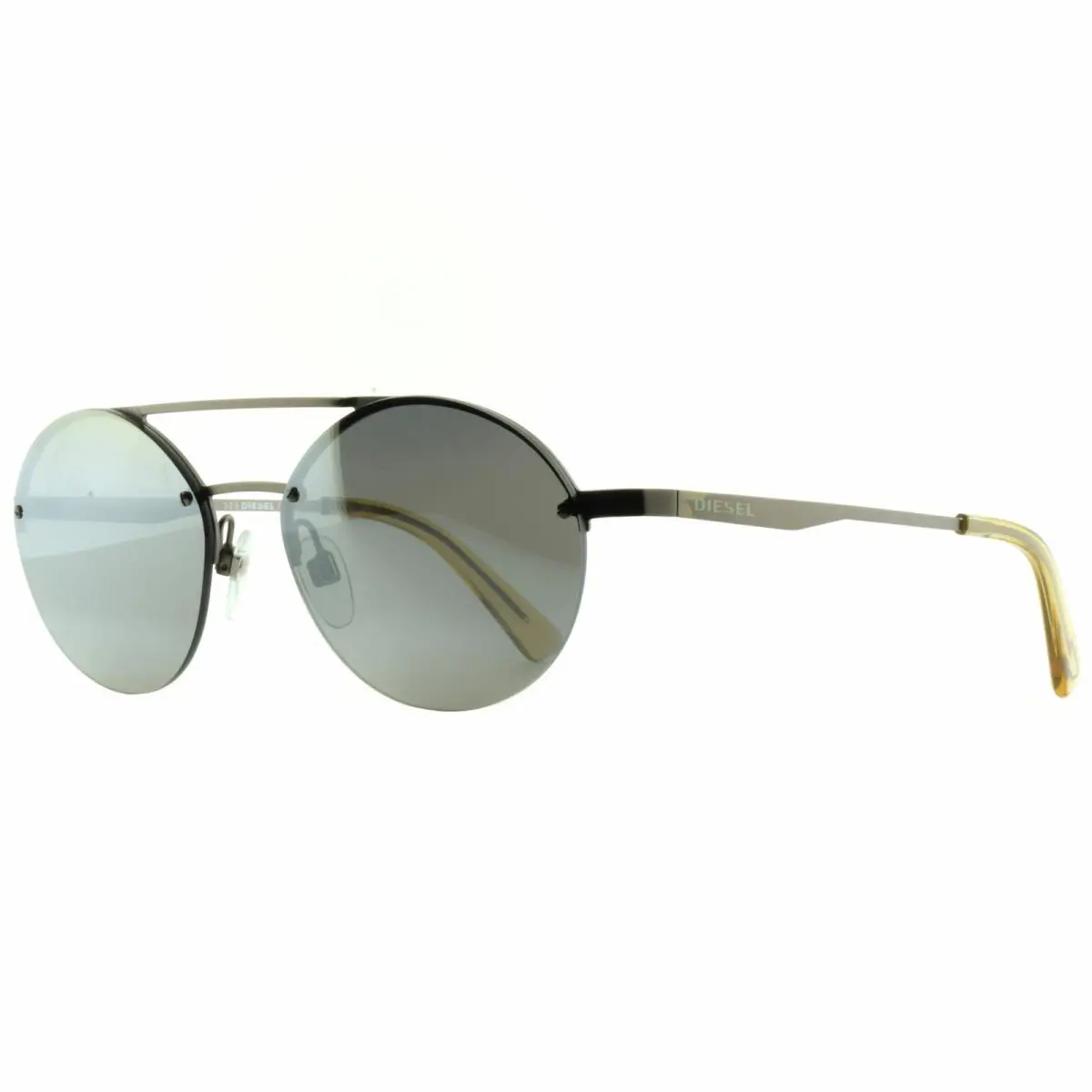 DL0275 09C Silver Round UV Grey Lens Sunglasses by Diesel