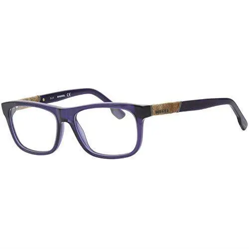 Designer Eyeglasses Frame DL5107 090 55 mm Crystal Blue Acetate Demo Lens by Diesel