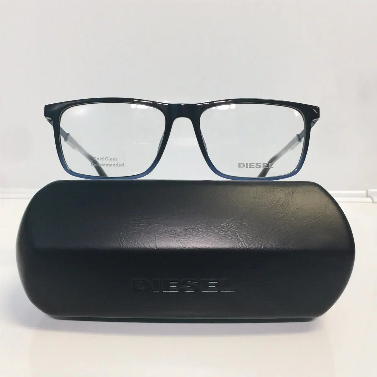 Diesel 5350 005 Blackblue Rectangle Plastic Unisex Eyeglasses 55mm