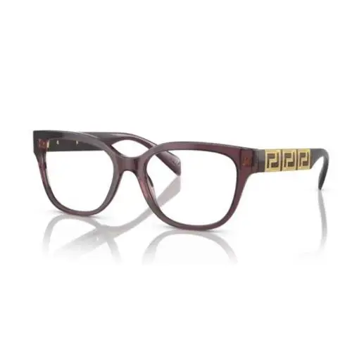 Versace VE3338 5209 54 Transparent Violet/ Clear Square Women`s Eyeglasses
