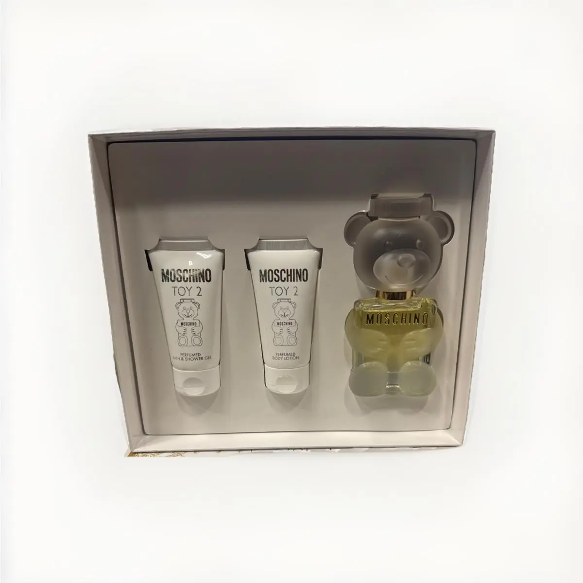 Toy 2 Eau de Parfum 3 Pcs Set Edp Spray 50ml Body Lotion Shower Gel by Moschino