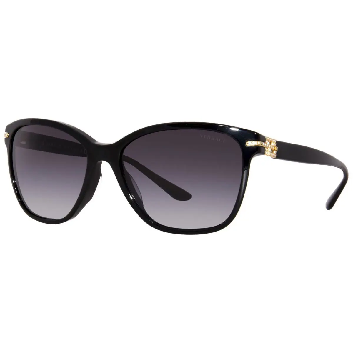 Versace Women`s 4290BA 4290-BA GB1/8G Black/gold/crystal Accent Sunglasses 57mm