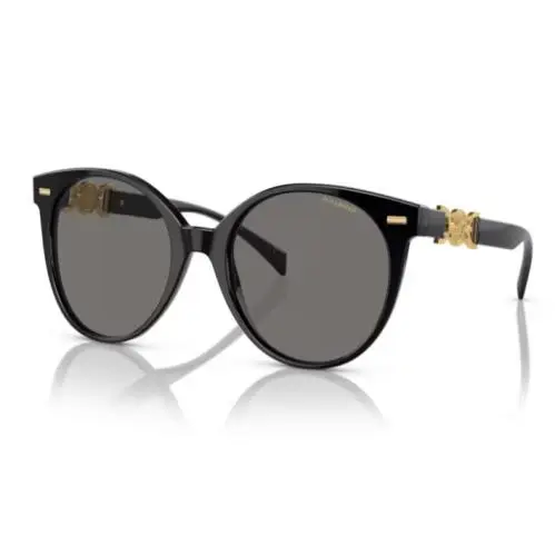 Versace VE4442 GB1/87 Black/dark Grey Round Women`s Sunglasses