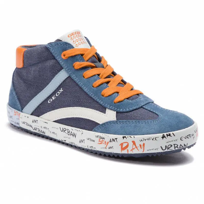 Geox Kid`s Alonisso High Top Navy/dk Orange Trainers J922CG 01022 C4218