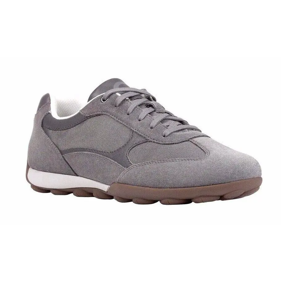 Snake 2.0 Men`s Dark Stone Suede Low Cut Sneaker U45GXC02211C9371 by Geox