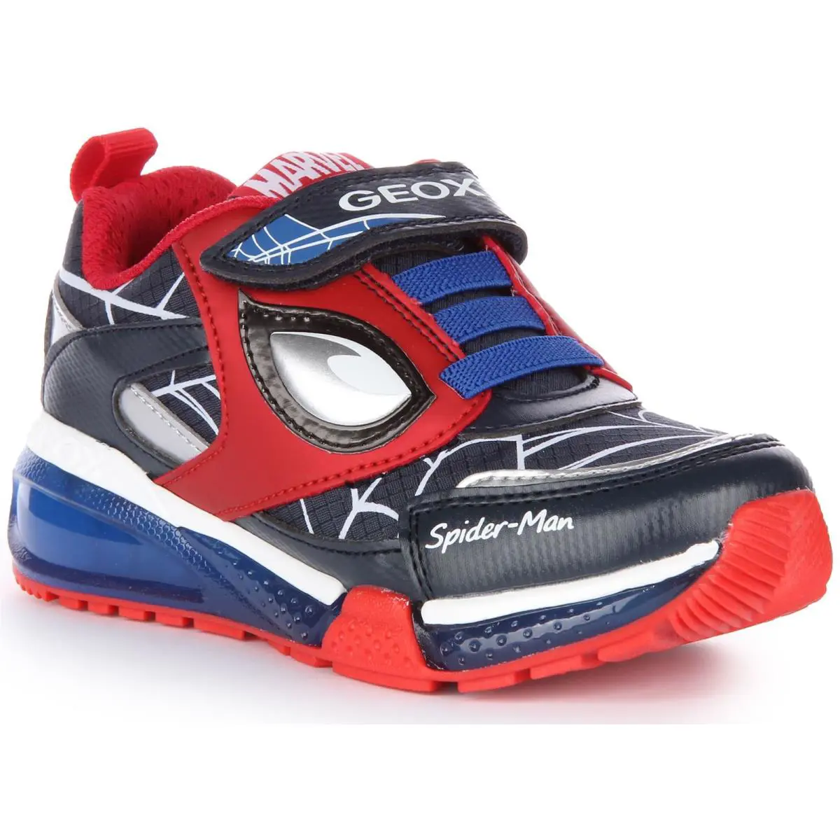 J Bayonyc Avenger Spider Man Light Up Kids Shoe Navy Red US 0.5C - 13.5C by Geox