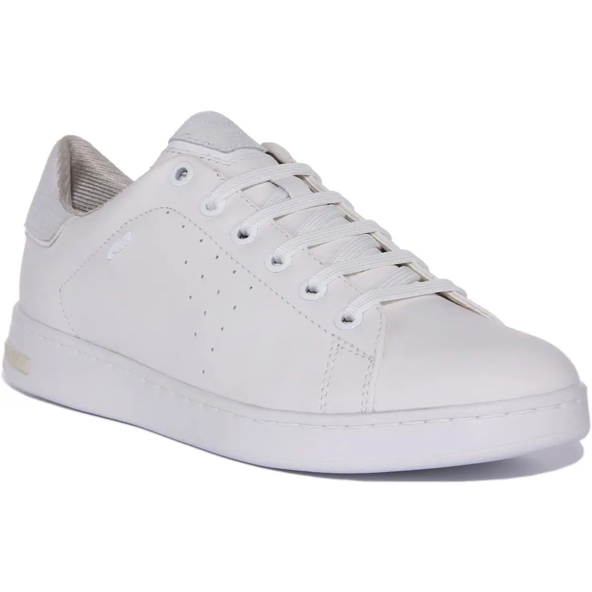 Geox D Jaysen Low Profile Casual Leather Womens Sneakers In White US 6 - 11 - WHITE
