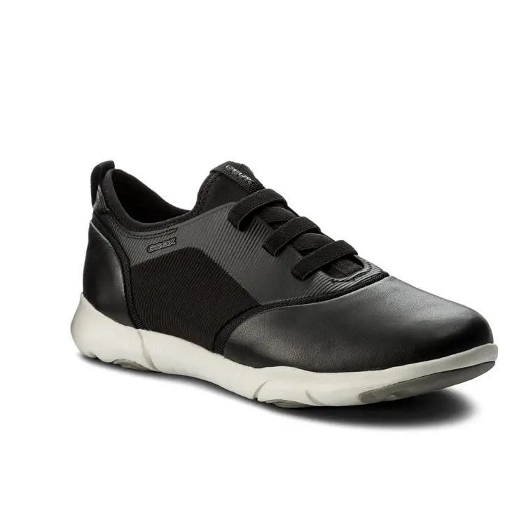 Geox Men`s U Nebula Black Leather Sneakers U825AB 08511 C9999