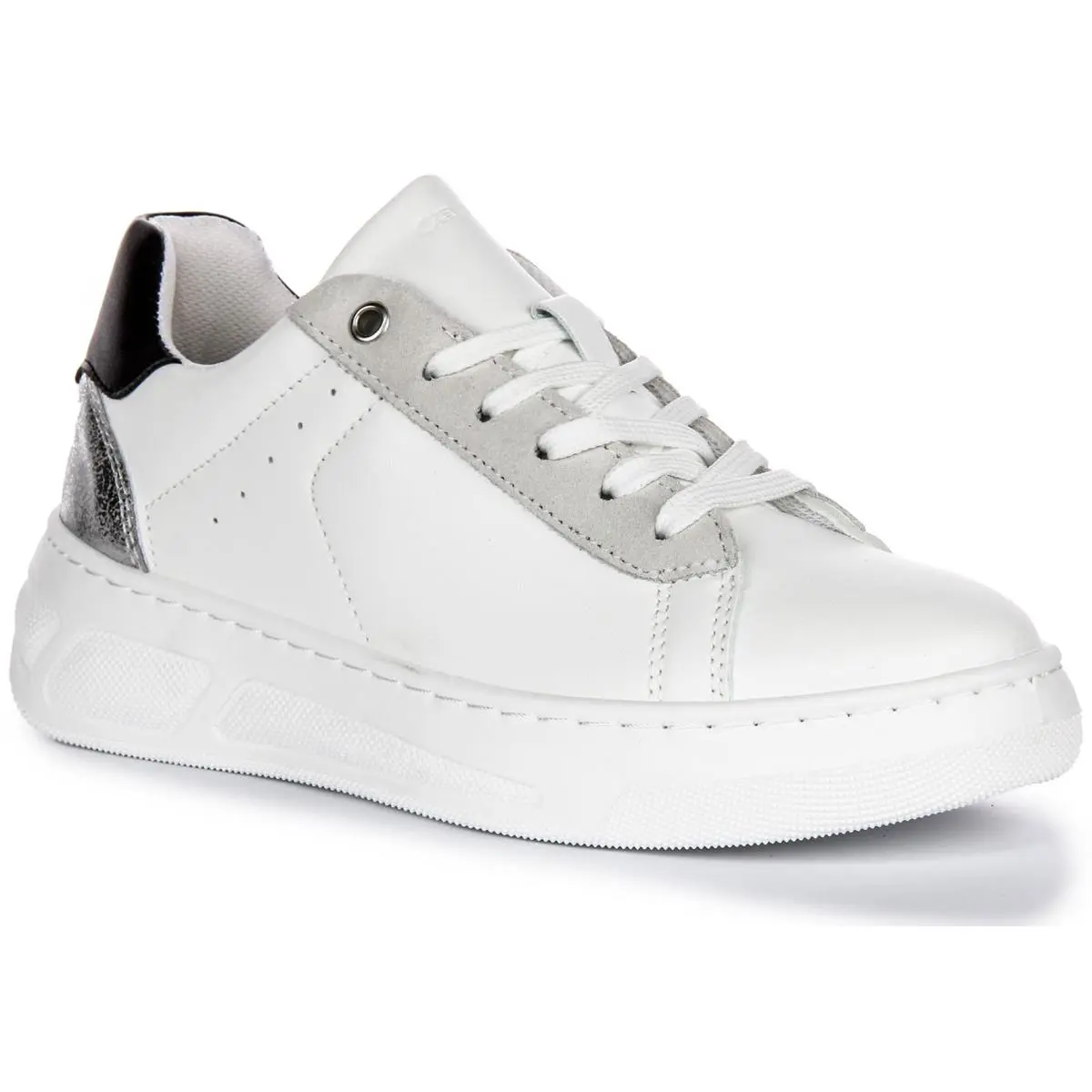 Geox D Ljuba A Style On Tennis Court Womens Sneakers White Silver US 6 - 11