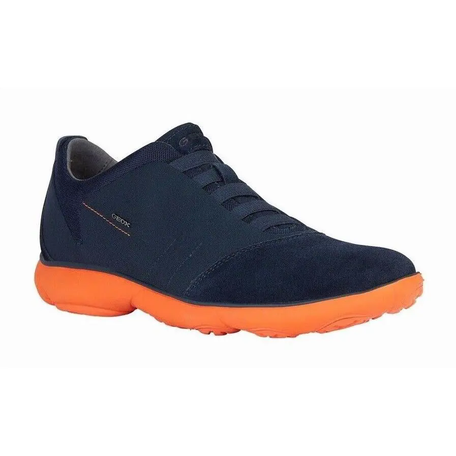 Mens Nebula Man Navy/orange Textile/suede Laceless Sneackers U52D7B 01122 by Geox